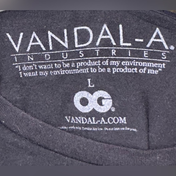 Vandal-A Kurt Cobain Red Rose Black T Shirt Men’s Size Large Streetwear Rare - Picture 6 of 7